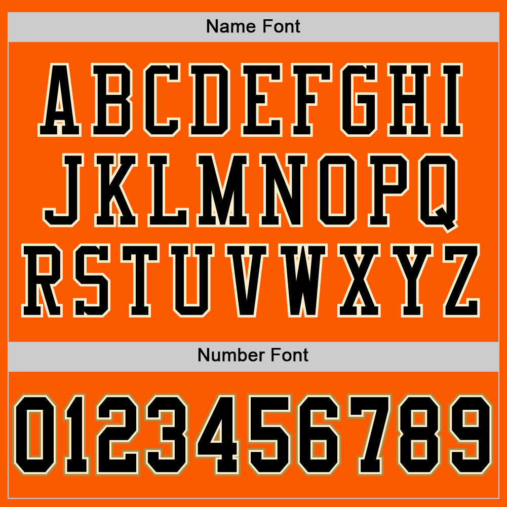 Custom Orange Black-Old Gold Mesh Authentic Throwback Football Jersey - Sky-Custom