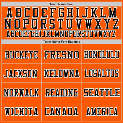 Custom Orange Black-White Mesh Authentic Throwback Football Jersey - Sky-Custom