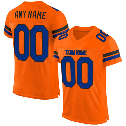 Custom Orange Royal-Black Mesh Authentic Football Jersey - Sky-Custom