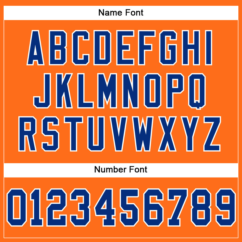 Custom Orange Royal-White Mesh Authentic Football Jersey - Sky-Custom