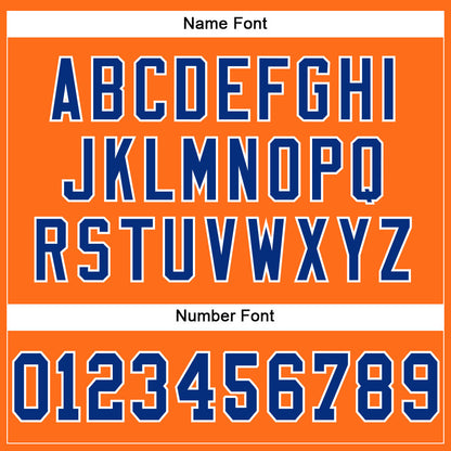 Custom Orange Royal-White Mesh Authentic Football Jersey - Sky-Custom