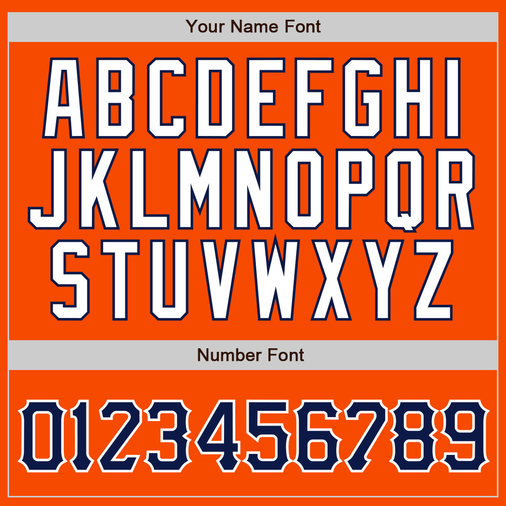 Custom Orange White Pinstripe Navy-White Authentic Baseball Jersey - Sky-Custom