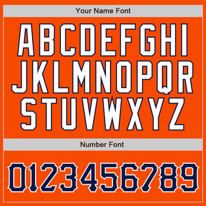 Custom Orange White Pinstripe Navy-White Authentic Baseball Jersey - Sky-Custom
