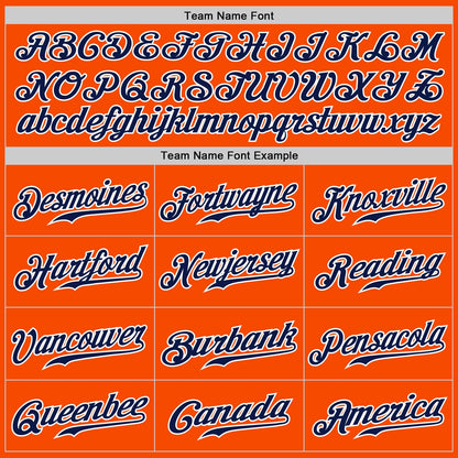 Custom Orange White Pinstripe Navy-White Authentic Baseball Jersey - Sky-Custom
