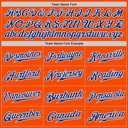 Custom Orange White Pinstripe Royal-White Authentic Baseball Jersey - Sky-Custom