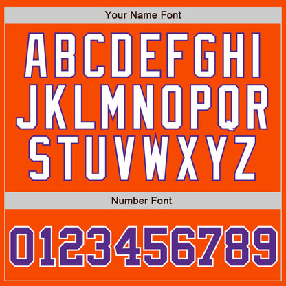 Custom Orange White Pinstripe Purple-White Authentic Baseball Jersey - Sky-Custom