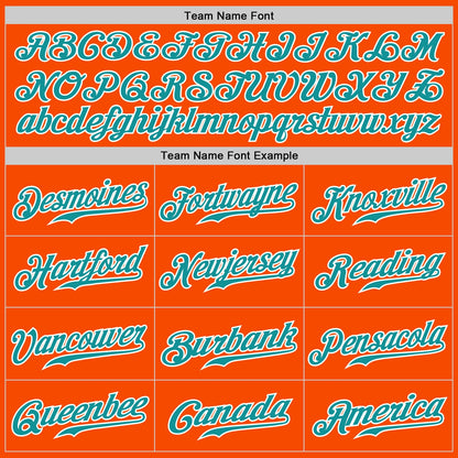 Custom Orange White Pinstripe Teal-White Authentic Baseball Jersey - Sky-Custom