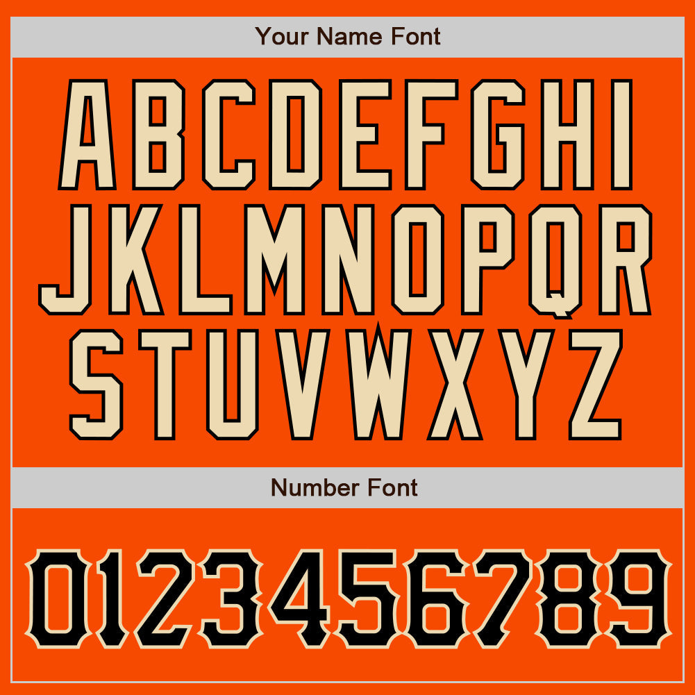 Custom Orange Black Pinstripe Black-Cream Authentic Baseball Jersey - Sky-Custom