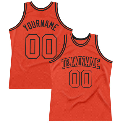 Custom Orange Orange-Black Authentic Throwback Basketball Jersey - Sky-Custom