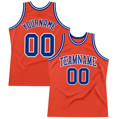 Custom Orange Royal-White Authentic Throwback Basketball Jersey - Sky-Custom