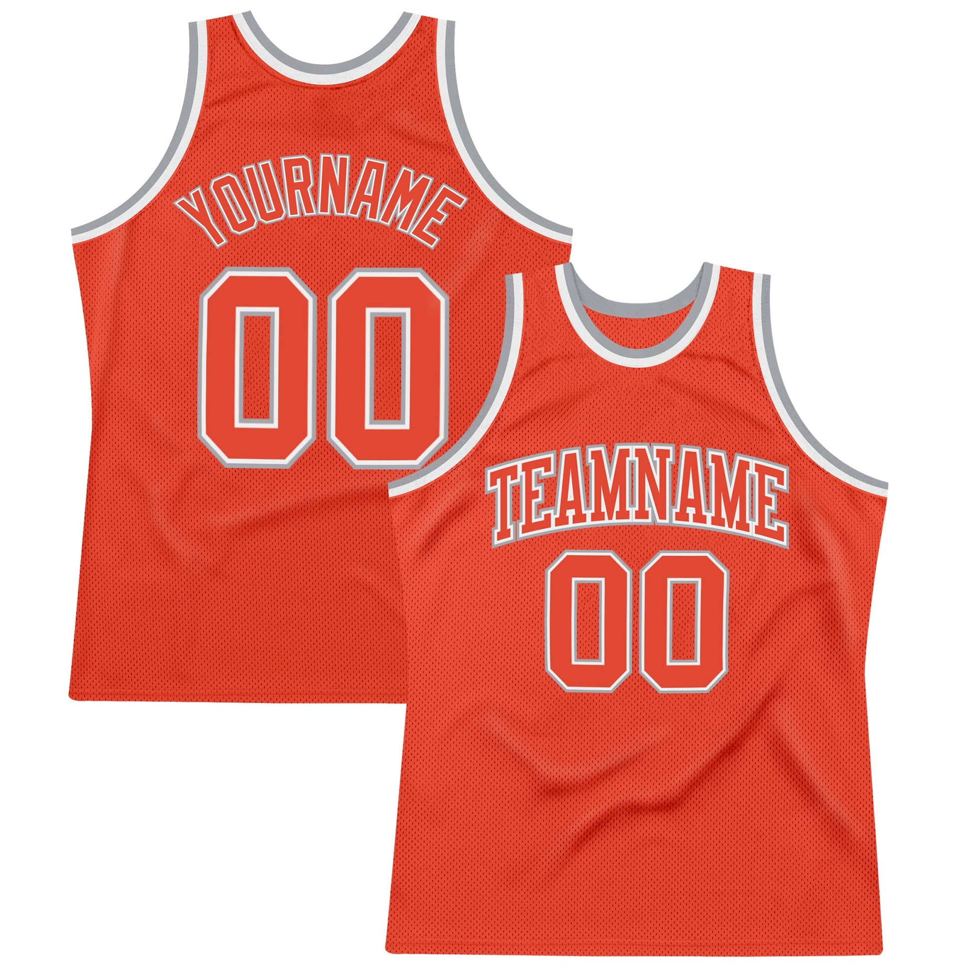Custom Orange Orange-Gray Authentic Throwback Basketball Jersey - Sky-Custom