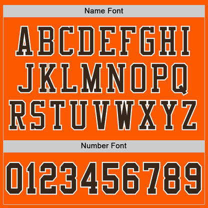 Custom Orange Brown-White Mesh Authentic Throwback Football Jersey - Sky-Custom