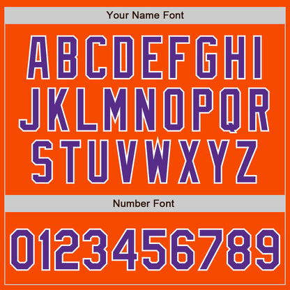 Custom Orange Purple-White Authentic Baseball Jersey - Sky-Custom