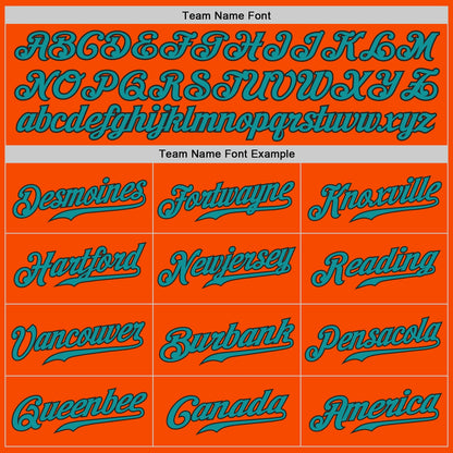 Custom Orange Teal-Black Authentic Baseball Jersey - Sky-Custom