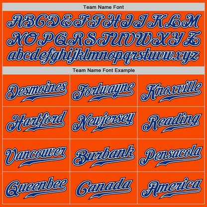 Custom Orange Royal-Black Authentic Baseball Jersey - Sky-Custom