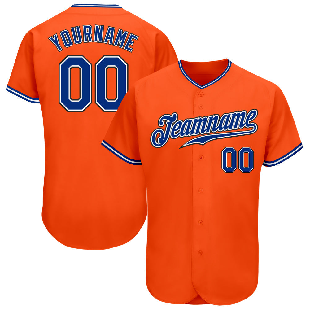 Custom Orange Royal-Black Authentic Baseball Jersey - Sky-Custom