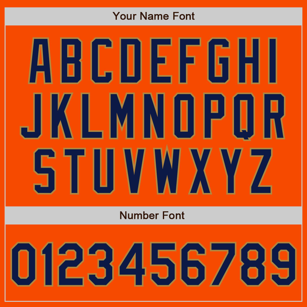Custom Orange Navy-Old Gold Authentic Baseball Jersey - Sky-Custom