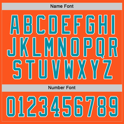 Custom Orange Teal-White Hockey Jersey - Sky-Custom