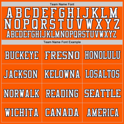 Custom Orange Navy-White Mesh Authentic Football Jersey - Sky-Custom