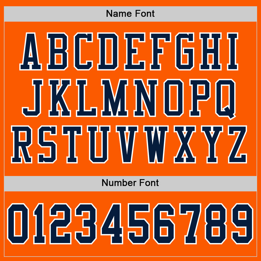 Custom Orange Navy-White Mesh Authentic Football Jersey - Sky-Custom