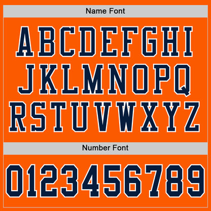 Custom Orange Navy-White Mesh Authentic Football Jersey - Sky-Custom