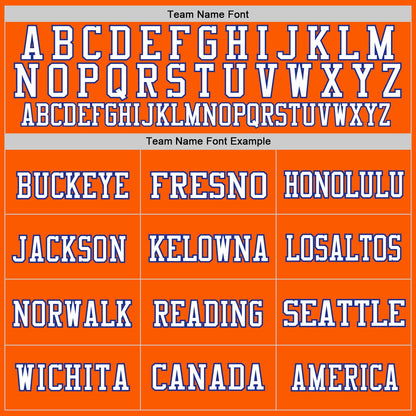 Custom Orange Royal-White Mesh Authentic Football Jersey - Sky-Custom