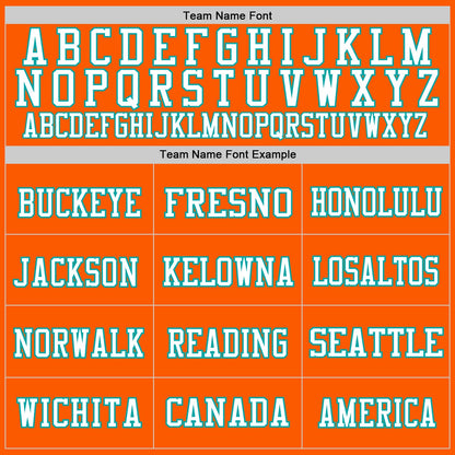 Custom Orange Aqua-White Mesh Authentic Football Jersey - Sky-Custom