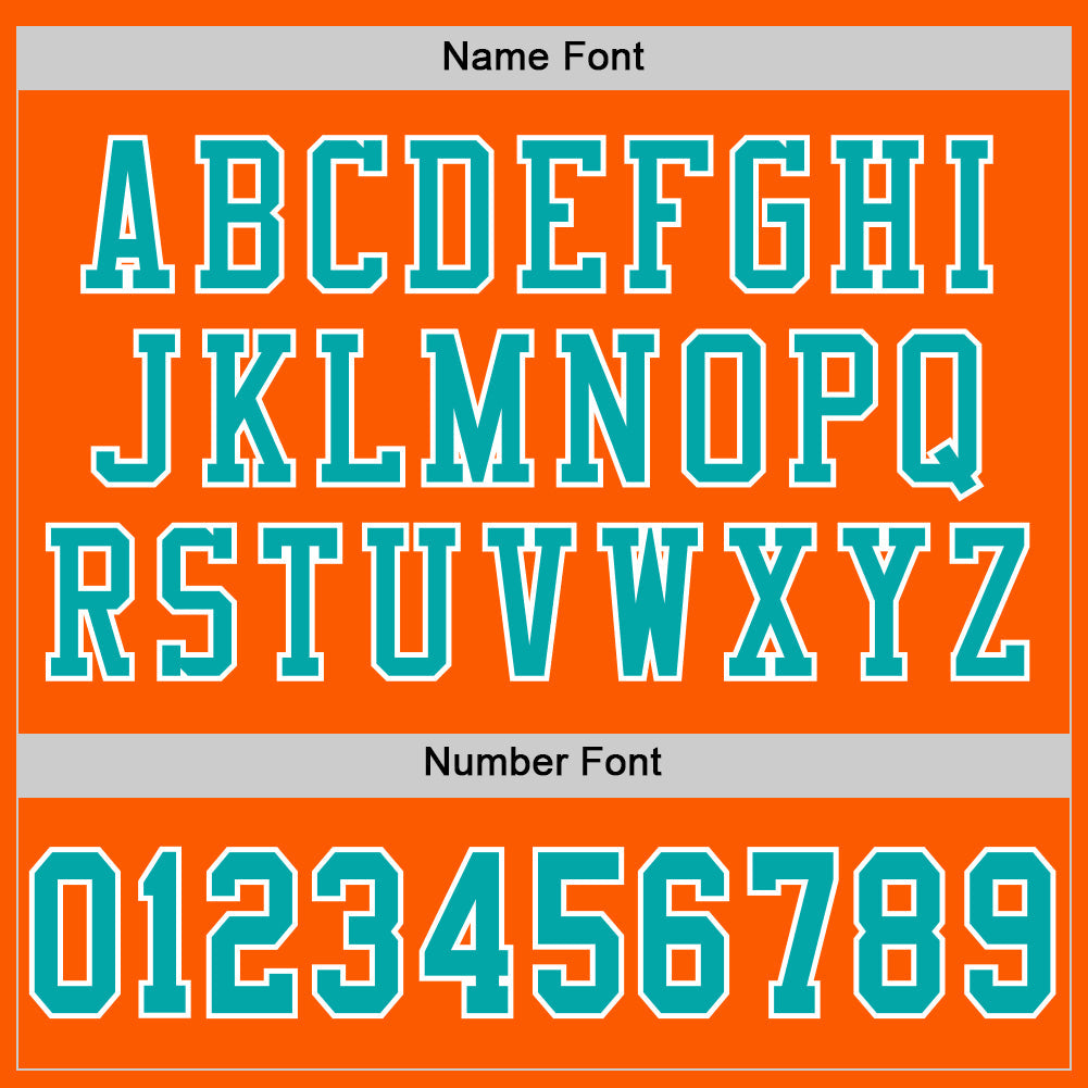 Custom Orange Aqua-White Mesh Authentic Football Jersey - Sky-Custom