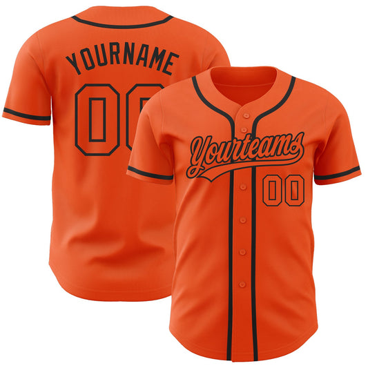 Custom Orange Orange-Black Authentic Baseball Jersey - Sky-Custom