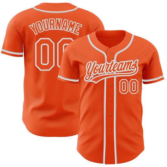 Custom Orange Orange-Gray Authentic Baseball Jersey - Sky-Custom