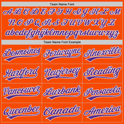 Custom Orange Purple-White Authentic Baseball Jersey - Sky-Custom