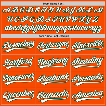 Custom Orange White-Green Authentic Baseball Jersey - Sky-Custom