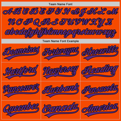 Custom Orange Purple-Black Authentic Baseball Jersey - Sky-Custom