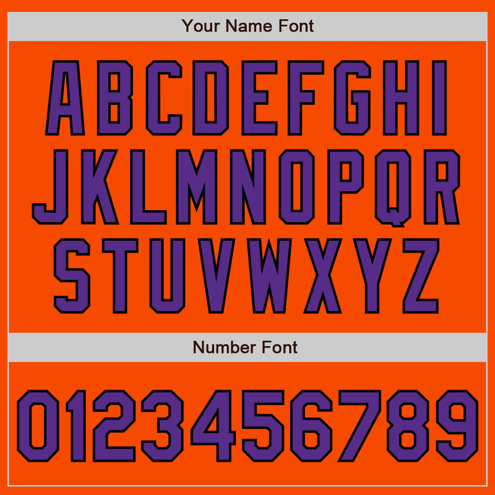 Custom Orange Purple-Black Authentic Baseball Jersey - Sky-Custom