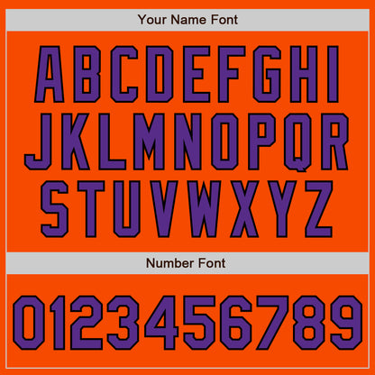 Custom Orange Purple-Black Authentic Baseball Jersey - Sky-Custom