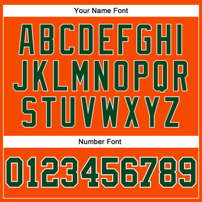 Custom Orange Green-White Authentic Throwback Basketball Jersey - Sky-Custom
