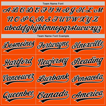 Custom Orange Black Pinstripe Black-White Authentic Baseball Jersey - Sky-Custom