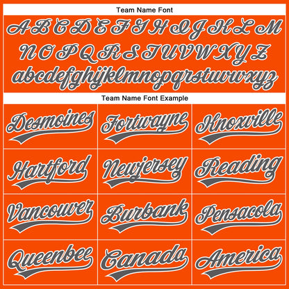 Custom Orange White Pinstripe Steel Gray Authentic Baseball Jersey - Sky-Custom