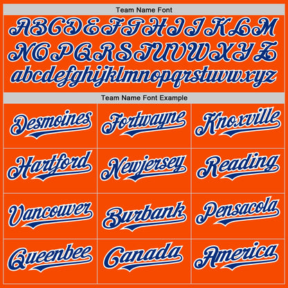 Custom Orange Royal-White Authentic Baseball Jersey - Sky-Custom