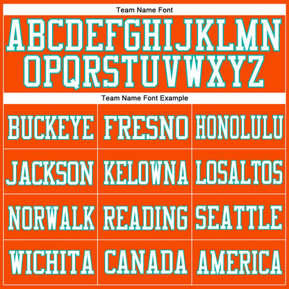 Custom Orange White-Aqua Mesh Authentic Football Jersey - Sky-Custom