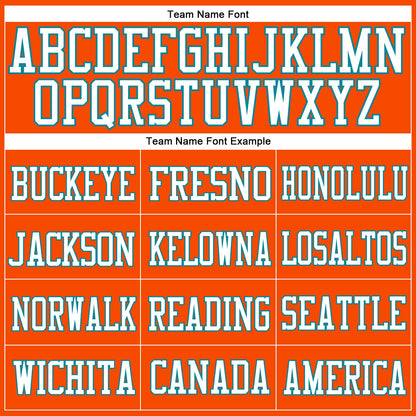 Custom Orange White-Teal Mesh Authentic Football Jersey - Sky-Custom