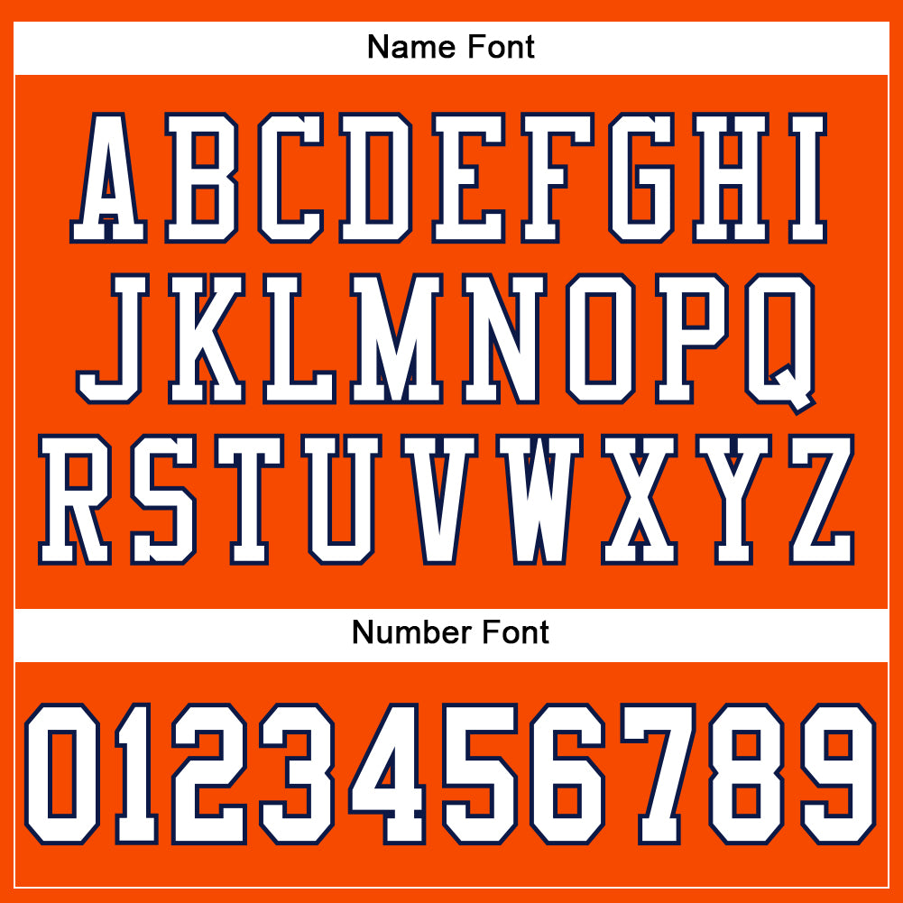 Custom Orange White-Navy Mesh Authentic Football Jersey - Sky-Custom