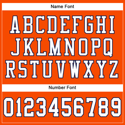 Custom Orange White-Navy Mesh Authentic Football Jersey - Sky-Custom