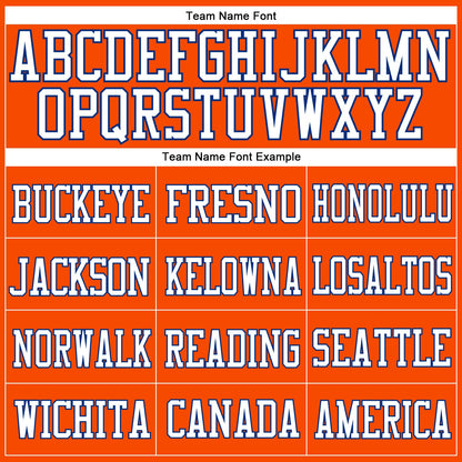 Custom Orange White-Royal Mesh Authentic Football Jersey - Sky-Custom