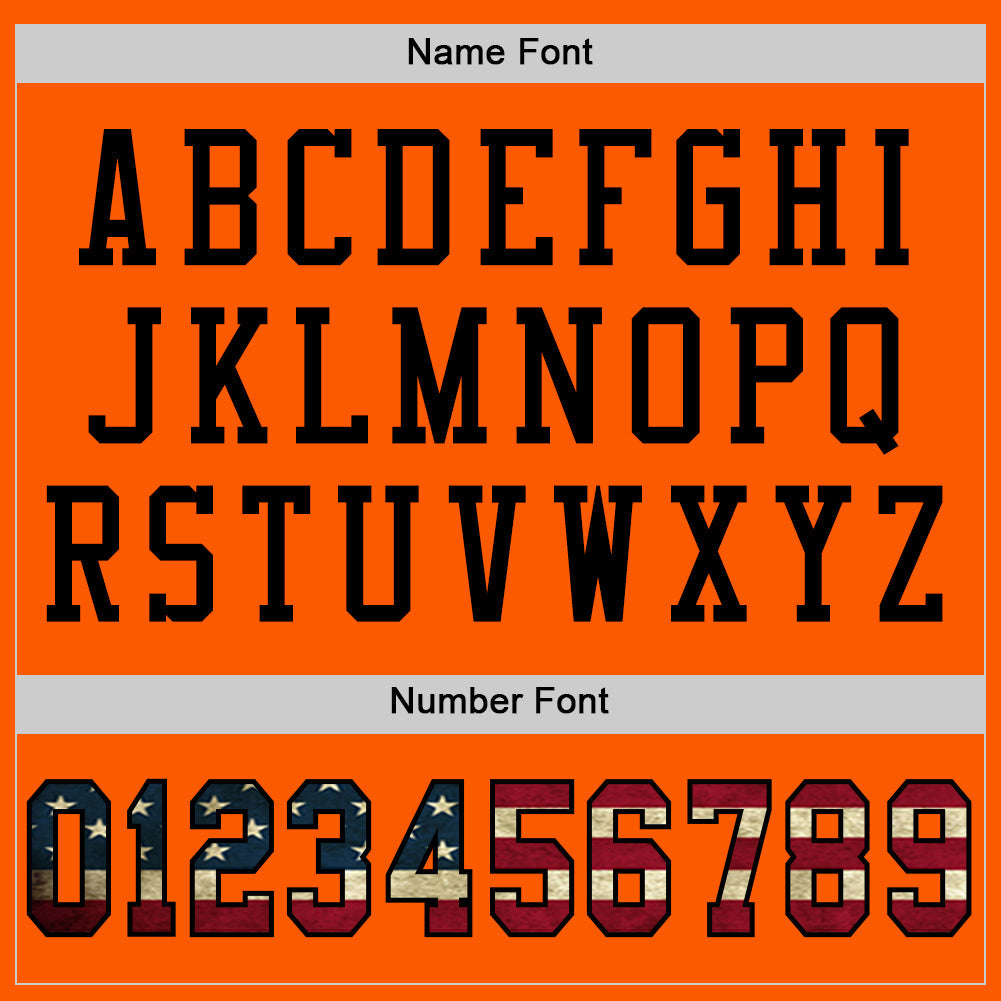 Custom Orange Vintage USA Flag-Black Mesh Authentic Football Jersey - Sky-Custom