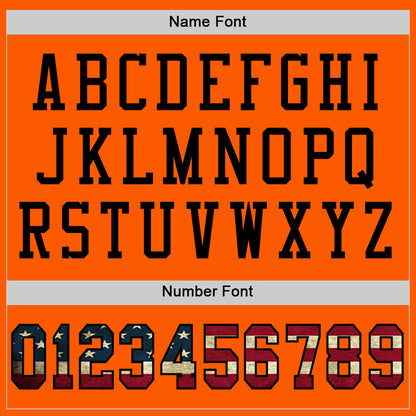 Custom Orange Vintage USA Flag-Black Mesh Authentic Football Jersey - Sky-Custom