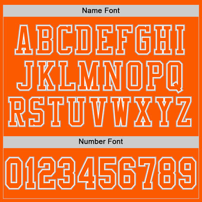 Custom Orange White-Gray Mesh Authentic Football Jersey - Sky-Custom