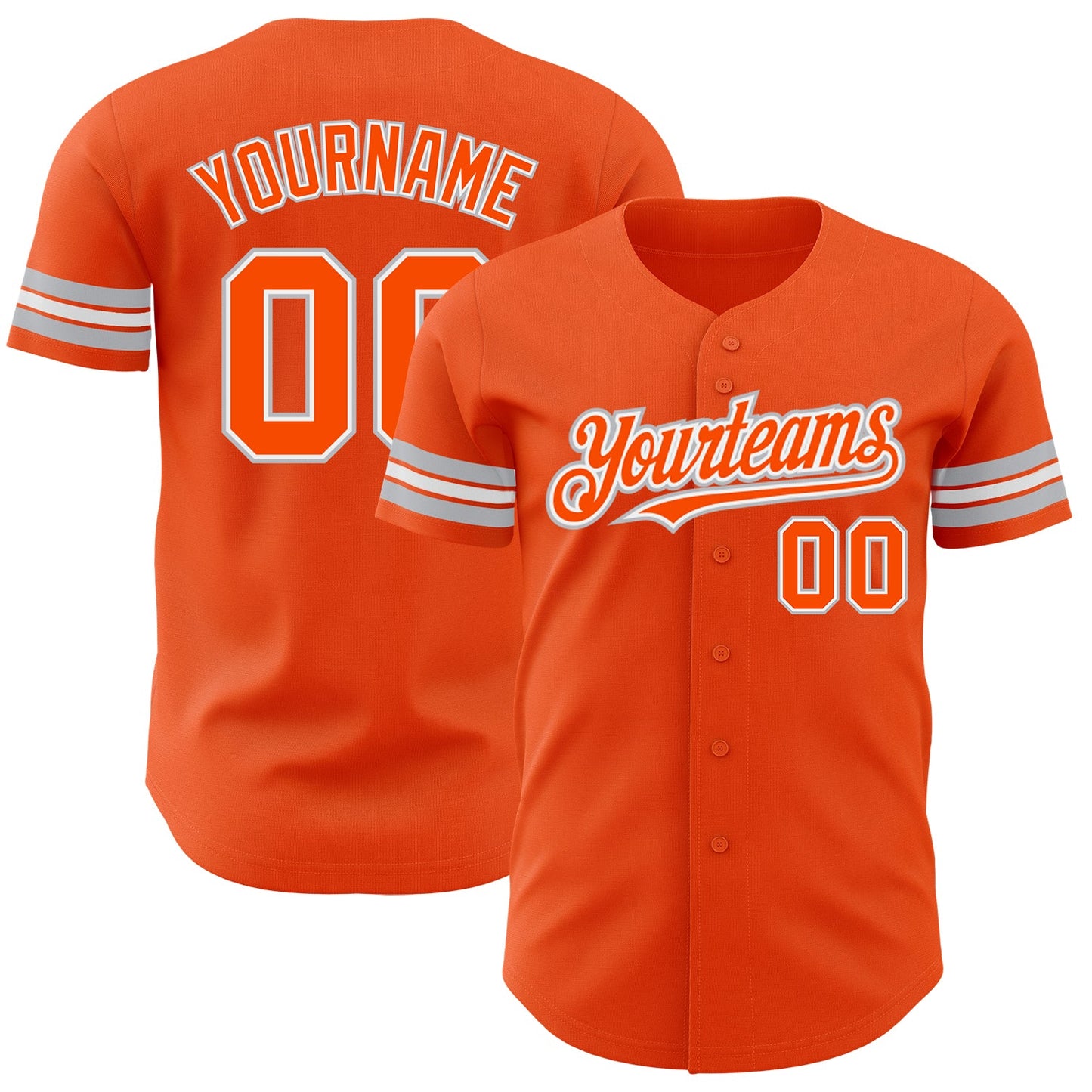 Custom Orange White-Gray Authentic Baseball Jersey - Sky-Custom