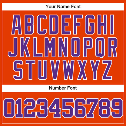 Custom Orange Purple-White Authentic Baseball Jersey - Sky-Custom