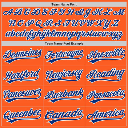 Custom Orange Royal-White Authentic Throwback Baseball Jersey - Sky-Custom